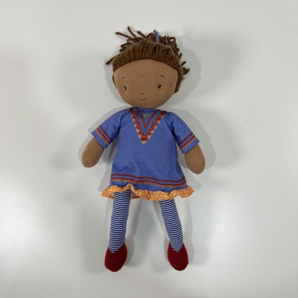Bunnies by the Bay Imani Global Sisters Doll 13" Brown Yarn Hair Purple Dress